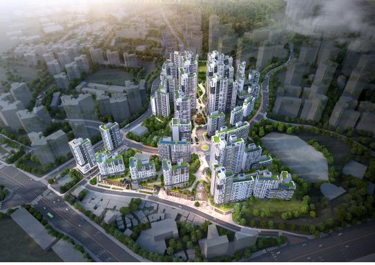 에이비라인건축이 설계를 수행하는 ‘북아현 재정비촉진2구역 재개발사업’ 조감도.