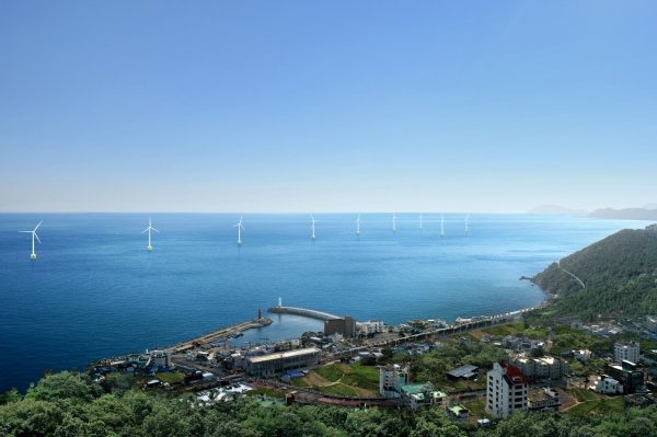 부산 청사포 앞바다에서 추진되고 있는 40MW 규모의 해상풍력단지(조감도).