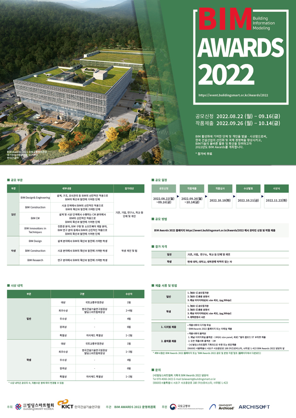 ‘BIM AWARDS 2022’ 공모전 포스터.