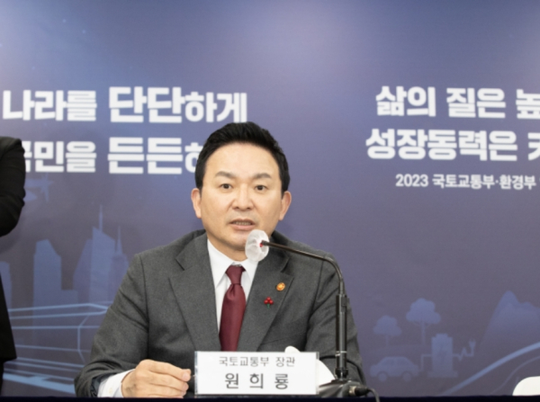 ‘2023년 국토교통부 업무계획’을 발표하는 원희룡 국토교통부 장관.(사진제공 : 국토부)