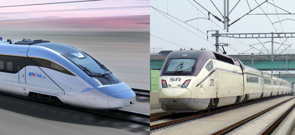 KTX․SRT 고속철도 운영 두 공기업이 국민들이 요구하는 통합운영에 대해 갈등을 지속하고 있다. 사진은 왼쪽부터 KTX․SRT 열차.
