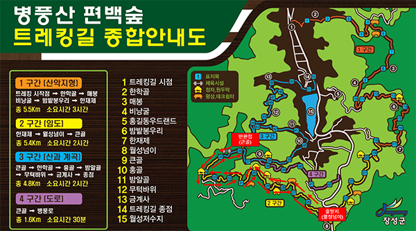 병풍산 편백숲 트레킹길 안내도. 사진제공=한국엔지니어링협회.